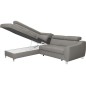 Canapé d'angle convertible en cuir italien de luxe 5 places ASTRID, gris clair, angle gauche Canapé d'angle convertible en cuir italien de luxe 5 places ASTRID, gris clair, angle gauche