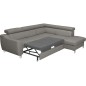 Canapé d'angle convertible en cuir italien de luxe 5 places ASTRID, gris clair, angle droit Canapé d'angle convertible en cuir italien de luxe 5 places ASTRID, gris clair, angle droit