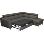 Canapé d'angle convertible en cuir italien de luxe 5 places ASTRID, gris foncé, angle droit Canapé d'angle convertible en cuir italien de luxe 5 places ASTRID, gris foncé, angle droit
