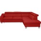Canapé d'angle convertible en cuir italien de luxe 5 places ASTRID, rouge foncé, angle droit Canapé d'angle convertible en cuir italien de luxe 5 places ASTRID, rouge foncé, angle droit