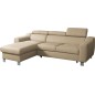 Canapé d'angle convertible en cuir italien de luxe 5 places ASTORIA, beige, angle gauche Canapé d'angle convertible en cuir italien de luxe 5 places ASTORIA, beige, angle gauche