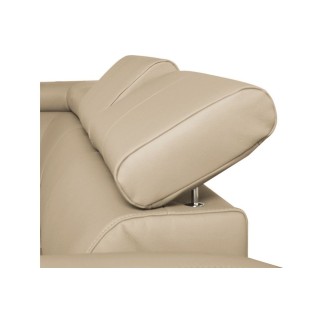 Canapé d'angle convertible en cuir italien de luxe 5 places ASTORIA, beige, angle gauche