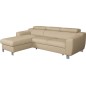 Canapé d'angle convertible en cuir italien de luxe 5 places ASTORIA, beige, angle gauche Canapé d'angle convertible en cuir italien de luxe 5 places ASTORIA, beige, angle gauche