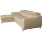 Canapé d'angle convertible en cuir italien de luxe 5 places ASTORIA, beige, angle gauche Canapé d'angle convertible en cuir italien de luxe 5 places ASTORIA, beige, angle gauche