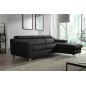 Canapé d'angle convertible en cuir italien de luxe 5 places ASTORIA, noir, angle droit Canapé d'angle convertible en cuir italien de luxe 5 places ASTORIA, noir, angle droit