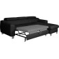 Canapé d'angle convertible en cuir italien de luxe 5 places ASTORIA, noir, angle droit Canapé d'angle convertible en cuir italien de luxe 5 places ASTORIA, noir, angle droit