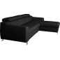 Canapé d'angle convertible en cuir italien de luxe 5 places ASTORIA, noir, angle droit Canapé d'angle convertible en cuir italien de luxe 5 places ASTORIA, noir, angle droit