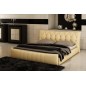 Lit en cuir italien de luxe CAMILLE, beige, 160x200 Lit en cuir italien de luxe CAMILLE, beige, 160x200