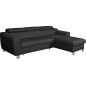 Canapé d'angle convertible en cuir italien de luxe 5 places ASTORIA, noir, angle droit Canapé d'angle convertible en cuir italien de luxe 5 places ASTORIA, noir, angle droit