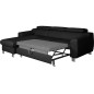 - Canapé d'angle convertible en cuir italien de luxe 5 places ASTORIA, noir, angle gauche - Canapé d'angle convertible en cuir italien de luxe 5 places ASTORIA, noir, angle gauche