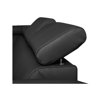 - Canapé d'angle convertible en cuir italien de luxe 5 places ASTORIA, noir, angle gauche