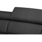 - Canapé d'angle convertible en cuir italien de luxe 5 places ASTORIA, noir, angle gauche - Canapé d'angle convertible en cuir italien de luxe 5 places ASTORIA, noir, angle gauche