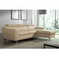 Canapé d'angle convertible en cuir italien de luxe 5 places ASTORIA, beige, angle droit Canapé d'angle convertible en cuir italien de luxe 5 places ASTORIA, beige, angle droit