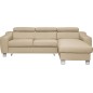 Canapé d'angle convertible en cuir italien de luxe 5 places ASTORIA, beige, angle droit Canapé d'angle convertible en cuir italien de luxe 5 places ASTORIA, beige, angle droit