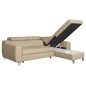 Canapé d'angle convertible en cuir italien de luxe 5 places ASTORIA, beige, angle droit Canapé d'angle convertible en cuir italien de luxe 5 places ASTORIA, beige, angle droit