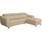 Canapé d'angle convertible en cuir italien de luxe 5 places ASTORIA, beige, angle droit Canapé d'angle convertible en cuir italien de luxe 5 places ASTORIA, beige, angle droit