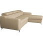 Canapé d'angle convertible en cuir italien de luxe 5 places ASTORIA, beige, angle droit Canapé d'angle convertible en cuir italien de luxe 5 places ASTORIA, beige, angle droit