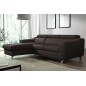 - Canapé d'angle convertible en cuir italien de luxe 5 places ASTORIA, chocolat, angle gauche - Canapé d'angle convertible en cuir italien de luxe 5 places ASTORIA, chocolat, angle gauche