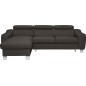 - Canapé d'angle convertible en cuir italien de luxe 5 places ASTORIA, chocolat, angle gauche - Canapé d'angle convertible en cuir italien de luxe 5 places ASTORIA, chocolat, angle gauche