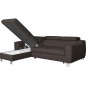 - Canapé d'angle convertible en cuir italien de luxe 5 places ASTORIA, chocolat, angle gauche - Canapé d'angle convertible en cuir italien de luxe 5 places ASTORIA, chocolat, angle gauche