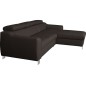 Canapé d'angle convertible en cuir italien de luxe 5 places ASTORIA, chocolat, angle droit Canapé d'angle convertible en cuir italien de luxe 5 places ASTORIA, chocolat, angle droit