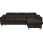 Canapé d'angle convertible en cuir italien de luxe 5 places ASTORIA, chocolat, angle droit Canapé d'angle convertible en cuir italien de luxe 5 places ASTORIA, chocolat, angle droit