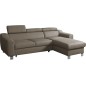 Canapé d'angle convertible en cuir italien de luxe 5 places ASTORIA, taupe, angle droit Canapé d'angle convertible en cuir italien de luxe 5 places ASTORIA, taupe, angle droit