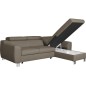 Canapé d'angle convertible en cuir italien de luxe 5 places ASTORIA, taupe, angle droit Canapé d'angle convertible en cuir italien de luxe 5 places ASTORIA, taupe, angle droit