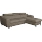 Canapé d'angle convertible en cuir italien de luxe 5 places ASTORIA, taupe, angle droit Canapé d'angle convertible en cuir italien de luxe 5 places ASTORIA, taupe, angle droit