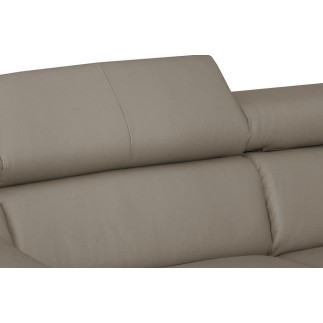 Canapé d'angle convertible en cuir italien de luxe 5 places ASTORIA, taupe, angle droit