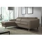 Canapé d'angle convertible en cuir italien de luxe 5 places ASTORIA, taupe, angle gauche Canapé d'angle convertible en cuir italien de luxe 5 places ASTORIA, taupe, angle gauche