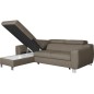 Canapé d'angle convertible en cuir italien de luxe 5 places ASTORIA, taupe, angle gauche Canapé d'angle convertible en cuir italien de luxe 5 places ASTORIA, taupe, angle gauche