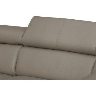 Canapé d'angle convertible en cuir italien de luxe 5 places ASTORIA, taupe, angle gauche