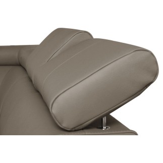 Canapé d'angle convertible en cuir italien de luxe 5 places ASTORIA, taupe, angle gauche