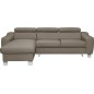 Canapé d'angle convertible en cuir italien de luxe 5 places ASTORIA, taupe, angle gauche Canapé d'angle convertible en cuir italien de luxe 5 places ASTORIA, taupe, angle gauche