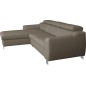 Canapé d'angle convertible en cuir italien de luxe 5 places ASTORIA, taupe, angle gauche Canapé d'angle convertible en cuir italien de luxe 5 places ASTORIA, taupe, angle gauche