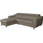 Canapé d'angle convertible en cuir italien de luxe 5 places ASTORIA, taupe, angle gauche Canapé d'angle convertible en cuir italien de luxe 5 places ASTORIA, taupe, angle gauche