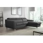 Canapé d'angle convertible en cuir italien de luxe 5 places ASTORIA, gris foncé, angle droit