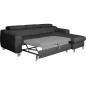 Canapé d'angle convertible en cuir italien de luxe 5 places ASTORIA, gris foncé, angle droit