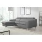 Canapé d'angle convertible en cuir italien de luxe 5 places ASTORIA, gris clair, angle gauche Canapé d'angle convertible en cuir italien de luxe 5 places ASTORIA, gris clair, angle gauche