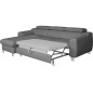 Canapé d'angle convertible en cuir italien de luxe 5 places ASTORIA, gris clair, angle gauche Canapé d'angle convertible en cuir italien de luxe 5 places ASTORIA, gris clair, angle gauche