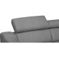 Canapé d'angle convertible en cuir italien de luxe 5 places ASTORIA, gris clair, angle gauche Canapé d'angle convertible en cuir italien de luxe 5 places ASTORIA, gris clair, angle gauche
