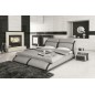 Lit en cuir italien de luxe ARTHUS, gris clair, 160x200