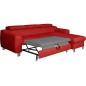 Canapé d'angle convertible en cuir italien de luxe 5 places ASTORIA, rouge foncé, angle droit Canapé d'angle convertible en cuir italien de luxe 5 places ASTORIA, rouge foncé, angle droit