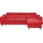Canapé d'angle convertible en cuir italien de luxe 5 places ASTORIA, rouge foncé, angle droit Canapé d'angle convertible en cuir italien de luxe 5 places ASTORIA, rouge foncé, angle droit