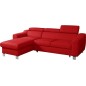Canapé d'angle convertible en cuir italien de luxe 5 places ASTORIA, rouge foncé, angle gauche Canapé d'angle convertible en cuir italien de luxe 5 places ASTORIA, rouge foncé, angle gauche