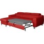 Canapé d'angle convertible en cuir italien de luxe 5 places ASTORIA, rouge foncé, angle gauche Canapé d'angle convertible en cuir italien de luxe 5 places ASTORIA, rouge foncé, angle gauche