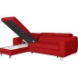 Canapé d'angle convertible en cuir italien de luxe 5 places ASTORIA, rouge foncé, angle gauche Canapé d'angle convertible en cuir italien de luxe 5 places ASTORIA, rouge foncé, angle gauche