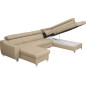 Canapé d'angle convertible en cuir italien de luxe 7/8 places ASTON, beige, angle droit Canapé d'angle convertible en cuir italien de luxe 7/8 places ASTON, beige, angle droit
