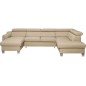Canapé d'angle convertible en cuir italien de luxe 7/8 places ASTON, beige, angle droit Canapé d'angle convertible en cuir italien de luxe 7/8 places ASTON, beige, angle droit